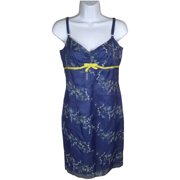 Vintage Nicole Miller Slip Dress Floral Sweetheart Spaghetti Strap Mini Womens 2 - Picture 1 of 10